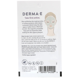 Derma E, Укрепляющая магнитная маска с глиной, Бобы адзуки и мята перечная, 0,35 унции ( 10 г)