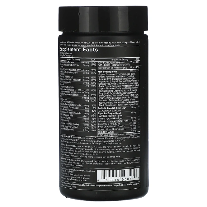 Codeage, Ферментированный мультивитамин для мужчин, 120 капсул