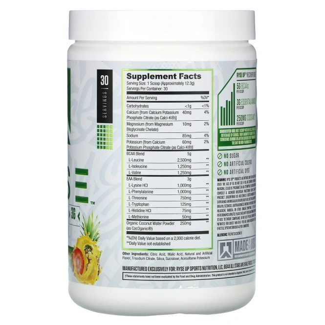 RYSE, BCAA / EAA, клубничный и ананас, 369 г (13 унций)