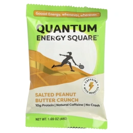 Quantum Energy Square, Кранч с соленым арахисовым маслом, 8 квадратов, 48 г (1,69 унции)