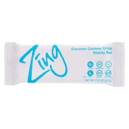 Zing Bars, Vitality Bar, Coconut Cashew Crisp, 12 Bars, 1.76 oz (50 g) Each