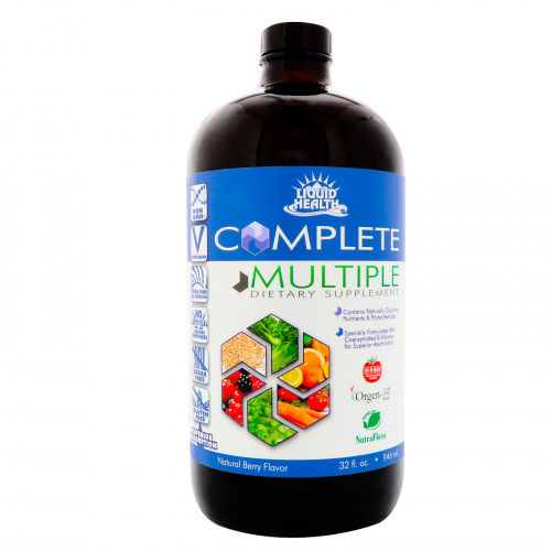 Liquid Health, Complete Multiple, жидкая мультивитаминная добавка, натуральный ягодный вкус, 32 ж. унц. (946 мл)