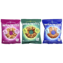 Crisp Power, Протеиновые крендели, разнообразные упаковки, 6 пакетиков по 50 г (1,75 унции)