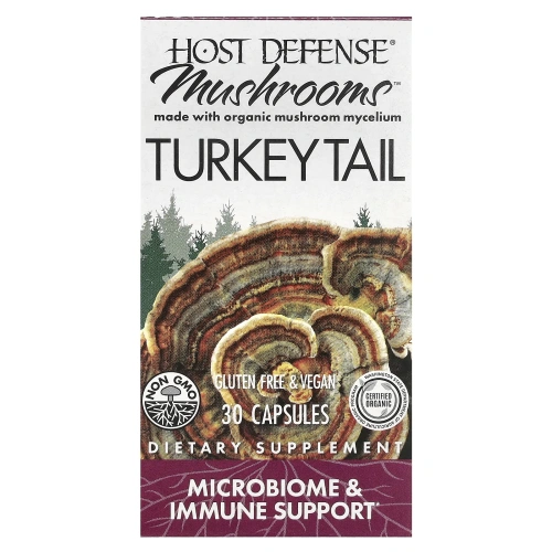 Host Defense, Host Defense, грибы, трутовик разноцветный, 30 капсул
