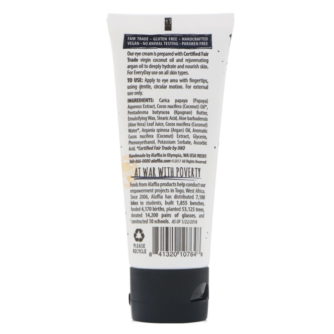 Everyday Coconut, Крем для кожи вокруг глаз, восстанавливающий, для всех типов кожи, чистый кокос, 88 мл