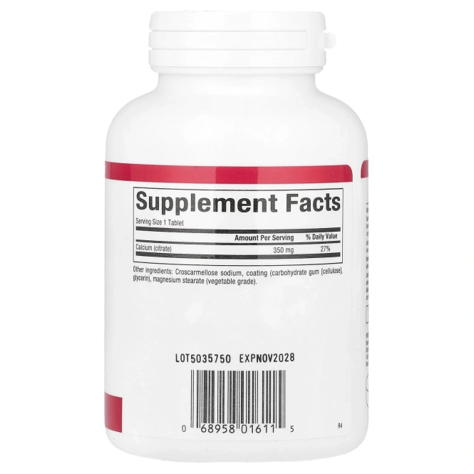 Natural Factors, Цитрат кальция, 350 мг, 90 таблеток