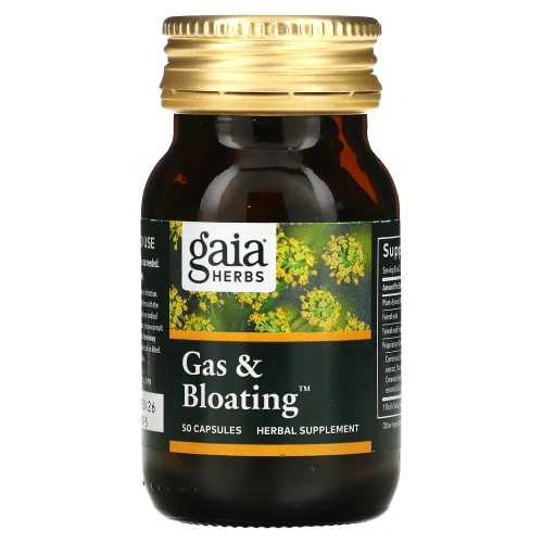 Gaia Herbs, Средство от газов и вздутия, 50 капсул на растительной основе