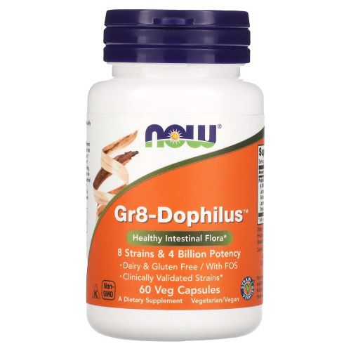 Now Foods, Gr8-Dophilus, 60 капсул в растительной оболочке