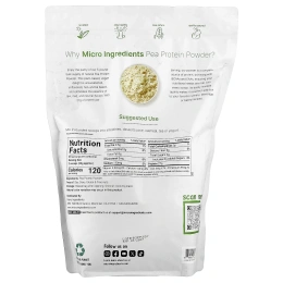 Micro Ingredients, Порошок из горохового протеина, без добавок, 2,26 кг (5 фунтов)