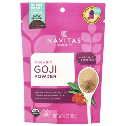 Navitas Organics, органический порошок из ягод годжи, 113 г (4 унции)