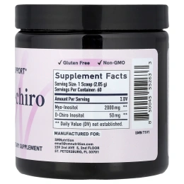 SMNutrition, мио- и D-хироинозитол, 123 г (4,34 унции)