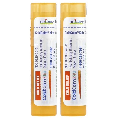 Boiron, Coldcalm, средство от простуды для детей, 2 тюбика, прибл. 80 гранул в тюбике