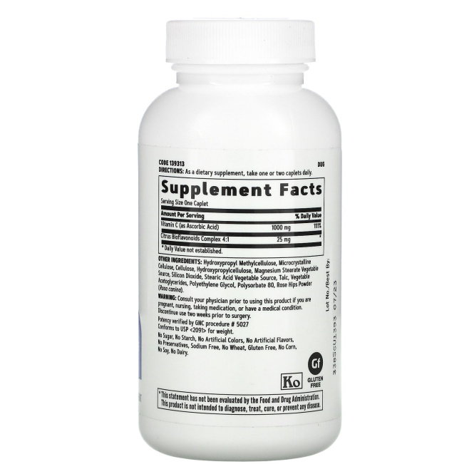 GNC, Vitamin C, Timed-Release, 1,000 mg ,  90 Vegetarian Caplets