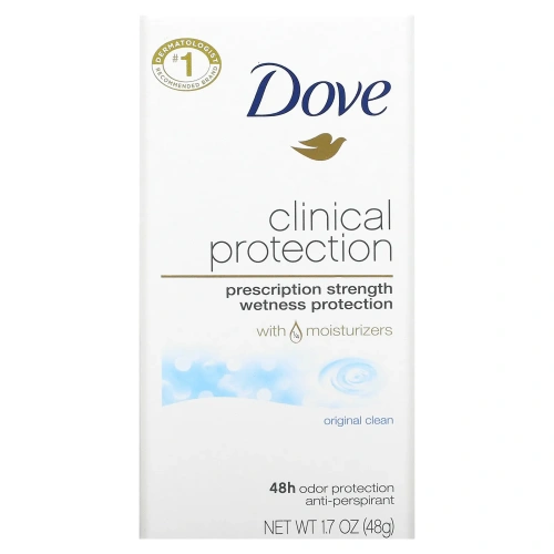 Dove, Clinical Protection, дезодорант-антиперспирант Prescription Strength, аромат «Оригинальный», 48 г