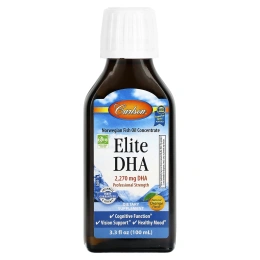Carlson, Elite DHA натуральный апельсиновый вкус, 2270 мг, 100 мл (3,3 жидк. унции)