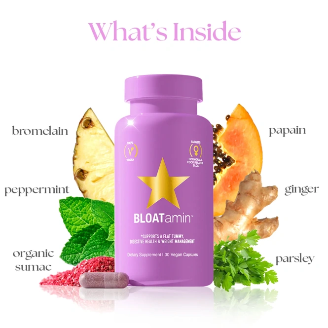 HAIRtamin, BLOATamin ™, 30 веганских капсул