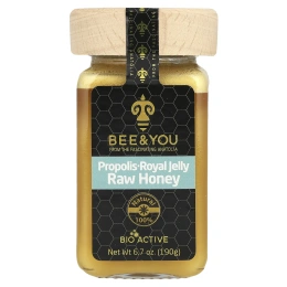 Bee & You, Raw Honey, прополисное маточное молочко, 190 г (6,7 унции)