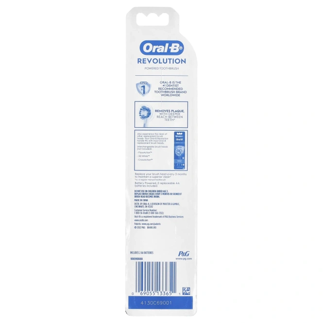 Oral-B, Зубная щетка на батарейках, Revolution, 1 зубная щетка