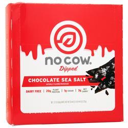 D's Naturals, Протеиновый батончик No Cow Dipped Шоколад Морская соль 12 батончиков