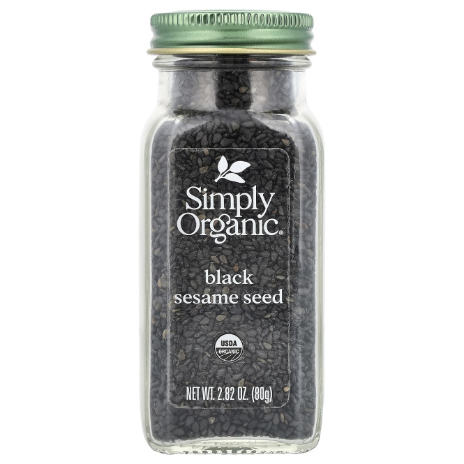 Simply Organic, Семена черного кунжута, 80 г (2,82 унции)