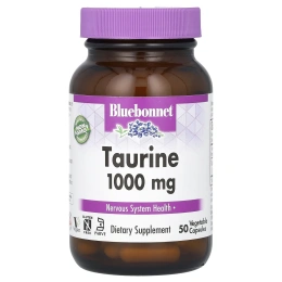 Bluebonnet Nutrition, Таурин, 1000 мг, 50 капсул в растительной оболочке