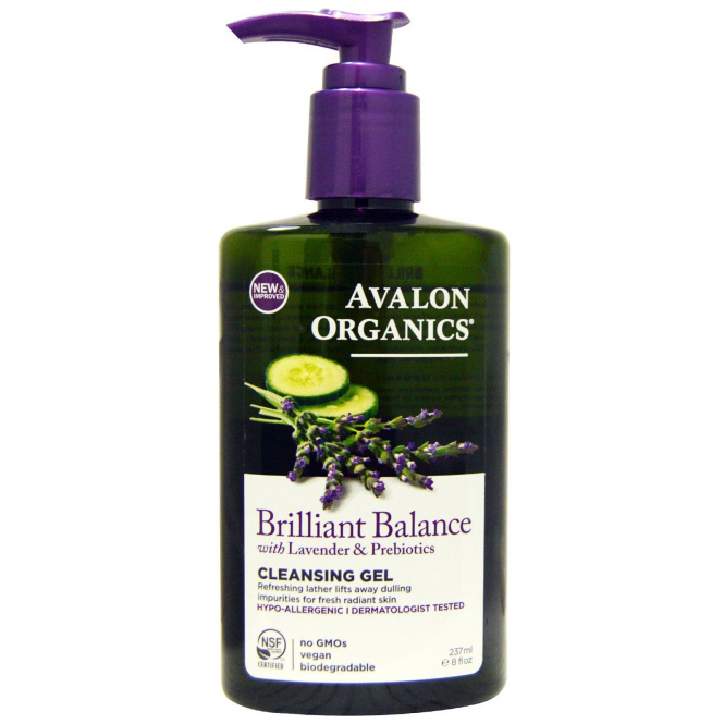 Avalon Organics, Гель для умывания с лавандой и пребиотиками Brilliant Balance, 8 жидких унций (237 мл)