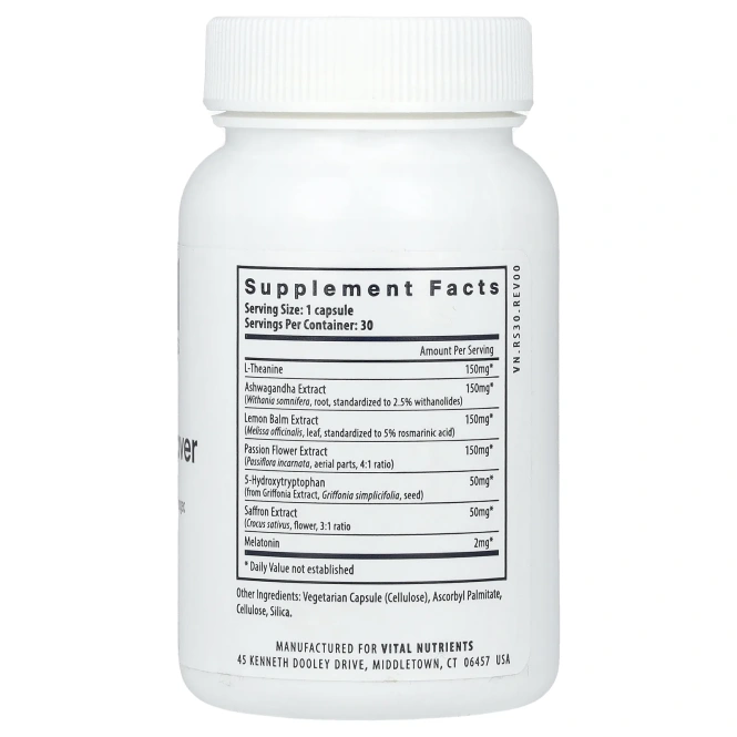 Vital Nutrients, средство для сна и восстановления, 30 веганских капсул