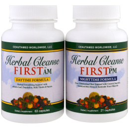 Greens First, Herbal Cleanse First, 7-дневный курс, Формула для внутренней очистки организма 24 часа, 63 дневные капсулы / 21 ночная капсула