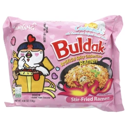 Buldak, Buldak ™, жареный рамен, пряная курица, карбонара, 5 пакетиков по 130 г (4,58 унции)