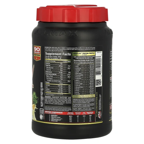 ALLMAX Nutrition, Isoflex, 100% ультрачистый изолят сывороточного белка (фильтрация заряженными ионными частицами), ананас и кокос, 2 фунта (907 г)