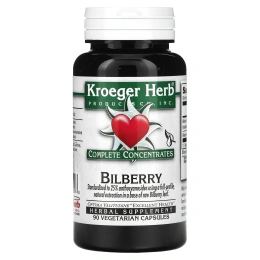 Kroeger Herb Co, Черника, 90 растительных капсул