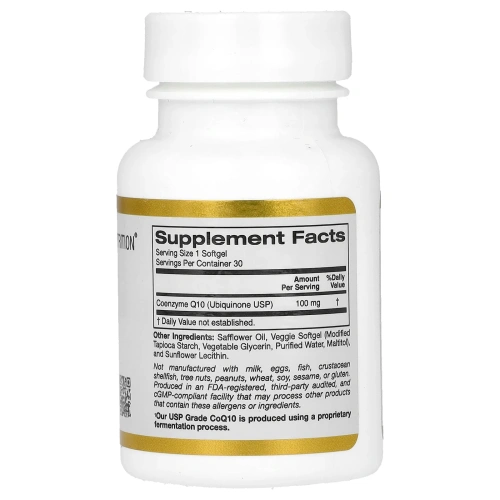 Коэнзим Q10 California Gold Nutrition CoQ10 100 mg, 30 мягких капсул