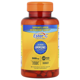 EsterC, Поддержка иммунитета в течение 24 часов, 1000 мг, 90 вегетарианских таблеток, покрытых оболочкой (500 мг на таблетку)