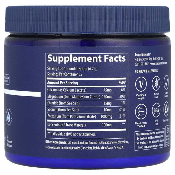 Trace, Keto Electrolyte Powder, клубничный лимонад, 369 г (13 унций)