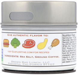 Gustus Vitae, Gourmet Seasoning Dry Rub, Smoked Espresso Sea Salt, 2 oz (56 g)
