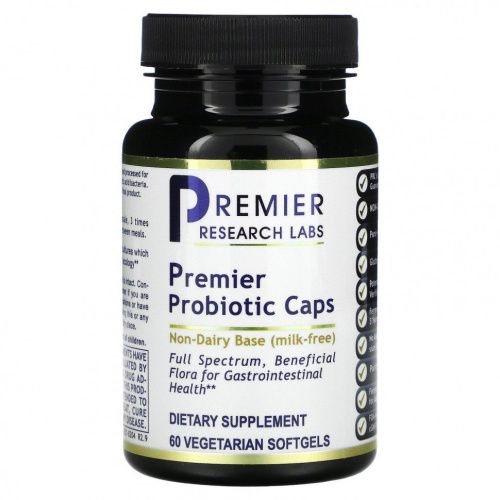 Premier Research Labs, Пробиотические капсулы Premier, 60 вегетарианских капсул