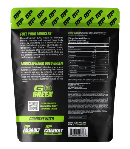 MusclePharm, Combat BCAA + Recovery, голубая малина, 16,9 унц. (480 г)