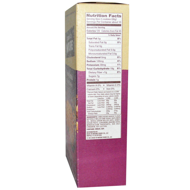 Back to Nature, Хрустящее овсяное печенье, 9,5 унции (269 г)