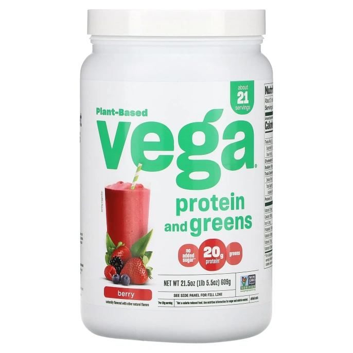 Vega, Protein & Greens Ягоды 21,5 унции