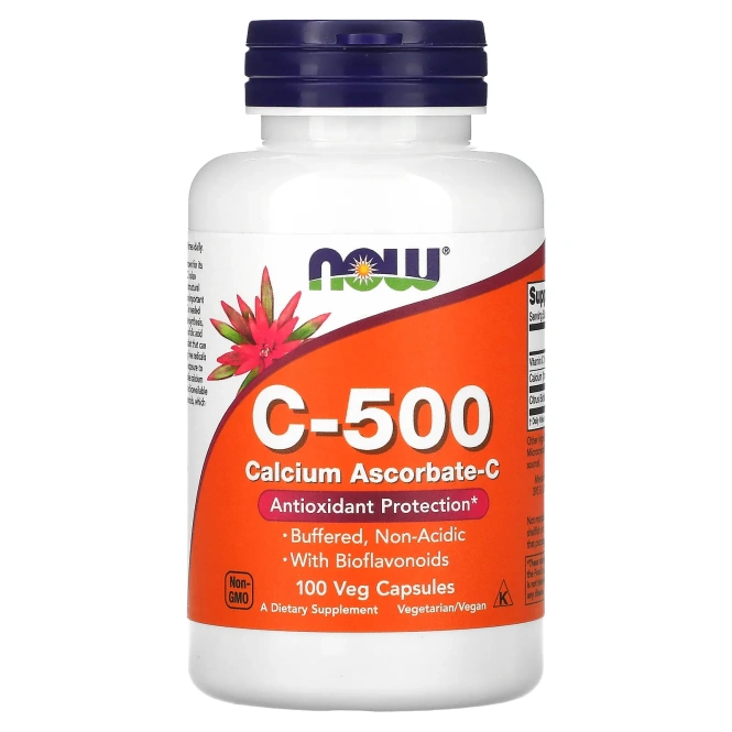 Now Foods, C-500, аскорбат кальция-C, 100 капсул
