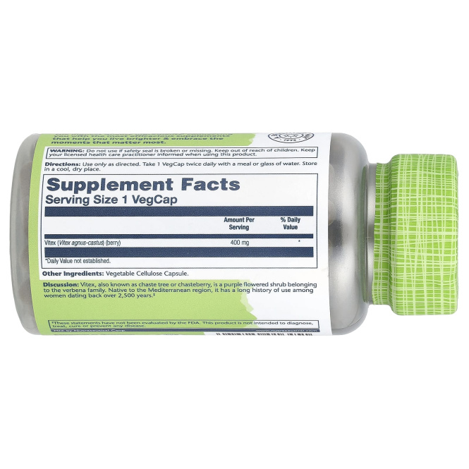 Solaray, Витекс, 400 мг, 100 капсул в растительной оболочке