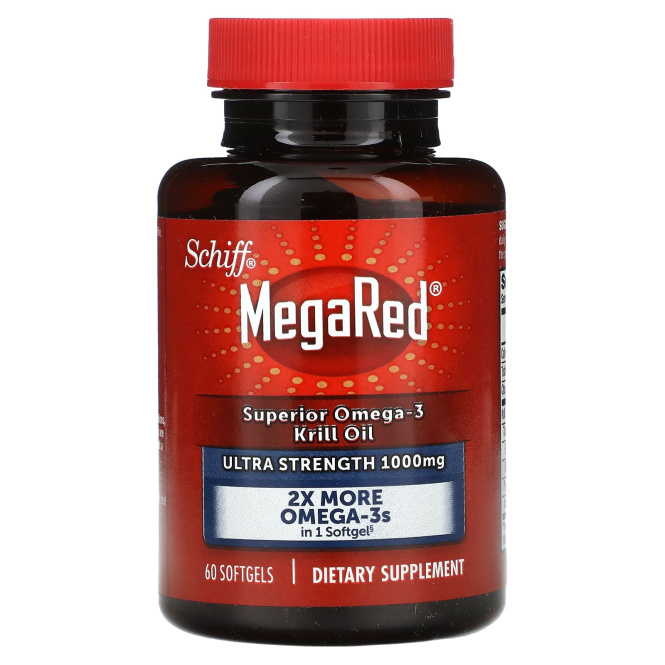 Schiff, MegaRed, превосходное масло криля с омега-3, усиленное действие, 1000 мг, 60 мягких таблеток