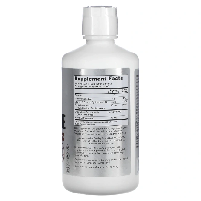 Now Foods, Жидкий L-карнитин с цитрусовым вкусом для спортсменов, 1000 мг, 32 жидкие унции (946 мл)