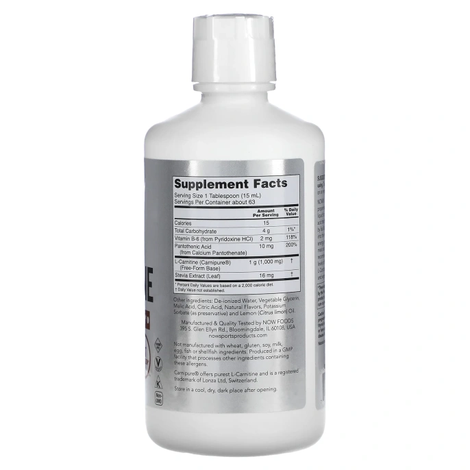 Now Foods, Жидкий L-карнитин с цитрусовым вкусом для спортсменов, 1000 мг, 32 жидкие унции (946 мл)