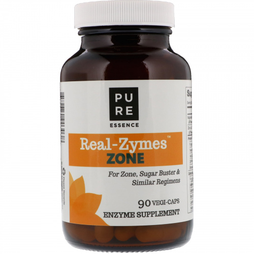 Pure Essence, Real-Zymes, Zone, 90 капсул в растительной оболочке