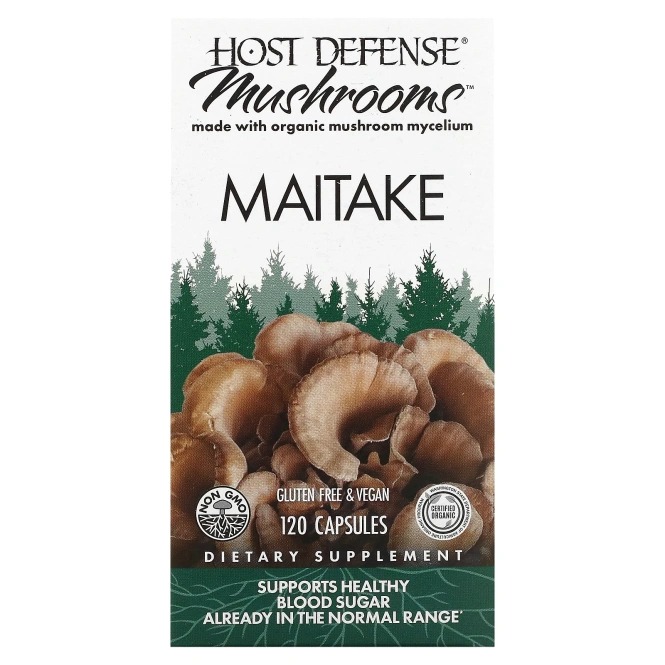 Host Defense, Host Defense Mushrooms, Maitake, 120 капсул