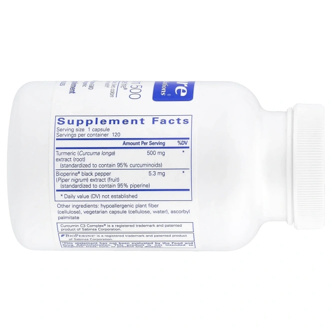 Pure Encapsulations, Куркумин 500 с Bioperine®, 120 капсул