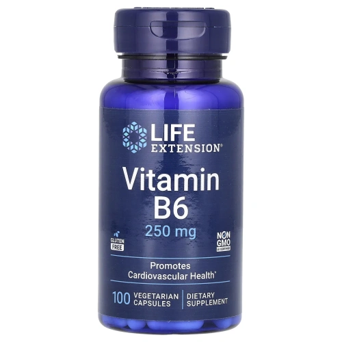 Life Extension, Витамин B6, 250 мг, 100 растительных капсул