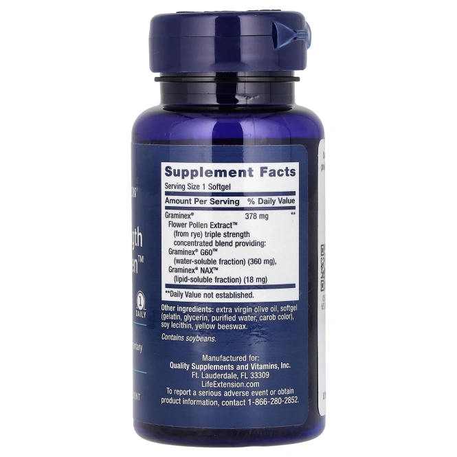 Life Extension, Простаполлен, тройная сила, 30 желатиновых капсул