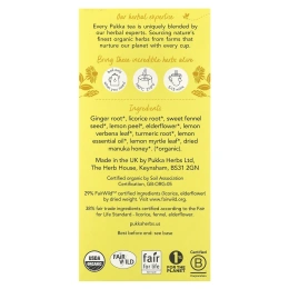 Pukka Herbs, органический травяной чай, лимон, имбирь и мед манука, без кофеина, 20 пакетиков, 40 г (1,41 унции)